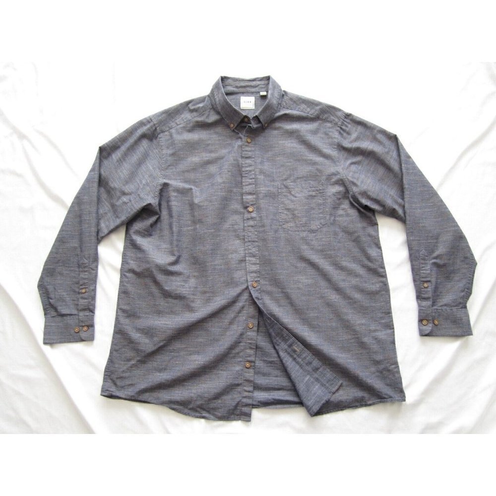 Men's ROWN Button Up Cotton Blend Long‎ Sleeve Shirt Size 2XT (MT197)